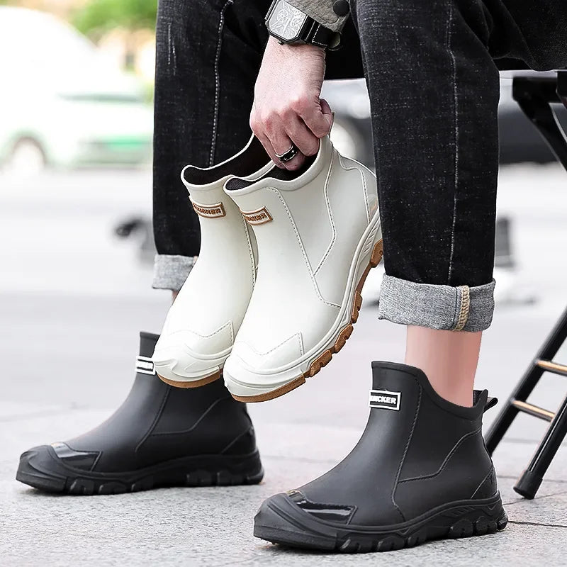 Men’s Waterproof Wear-Resistant Rubber Short Boots